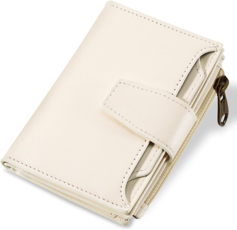 Airkit Small Wallet Women RFID Blocking Soft Leather Bifold Compact Card Holder Wallet for Women with Zipper Coin Pocket 4 ID Window - Image 1